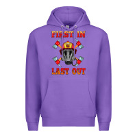 Purple firefighter face mask with axes Premium Hoodie - HRA Design Shop
