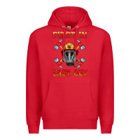 Red firefighter face mask with axes Premium Hoodie - HRA Design Shop