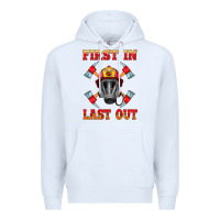 White firefighter face mask with axes Premium Hoodie - HRA Design Shop