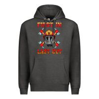 Charcoal Heather firefighter face mask with axes Premium Hoodie - HRA Design Shop
