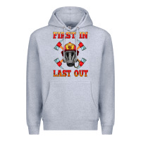 Heather Grey firefighter face mask with axes Premium Hoodie - HRA Design Shop