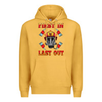 Mustard firefighter face mask with axes Premium Hoodie - HRA Design Shop
