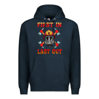 Navy firefighter face mask with axes Premium Hoodie - HRA Design Shop