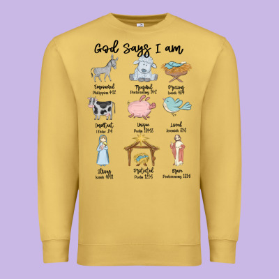 Premium Sweatshirt god says i am