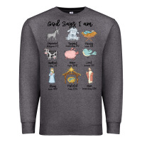 Charcoal Heather god says i am Premium Sweatshirt - MaliasSmallBusiness