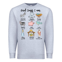 Heather Grey god says i am Premium Sweatshirt - MaliasSmallBusiness