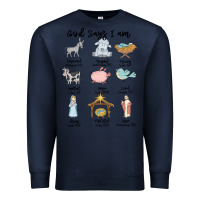 Navy god says i am Premium Sweatshirt - MaliasSmallBusiness