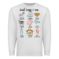Oatmeal Heather god says i am Premium Sweatshirt - MaliasSmallBusiness