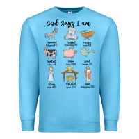 Ocean Blue god says i am Premium Sweatshirt - MaliasSmallBusiness