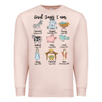 Pale Pink god says i am Premium Sweatshirt - MaliasSmallBusiness