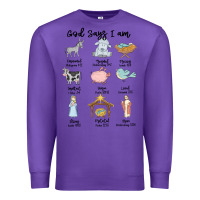 Purple god says i am Premium Sweatshirt - MaliasSmallBusiness