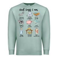 Seafoam god says i am Premium Sweatshirt - MaliasSmallBusiness