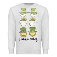 Oatmeal Heather lucky vibes Premium Sweatshirt - MaliasSmallBusiness