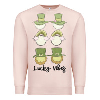 Pale Pink lucky vibes Premium Sweatshirt - MaliasSmallBusiness