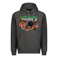 Charcoal Heather floral lotus leaf film roll vintage camera Premium Hoodie - FaDigitalArtStudio