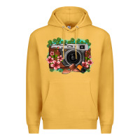 Mustard floral lotus leaf film roll vintage camera Premium Hoodie - FaDigitalArtStudio