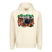 Sandshell floral lotus leaf film roll vintage camera Premium Hoodie - FaDigitalArtStudio