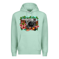 Seafoam floral lotus leaf film roll vintage camera Premium Hoodie - FaDigitalArtStudio