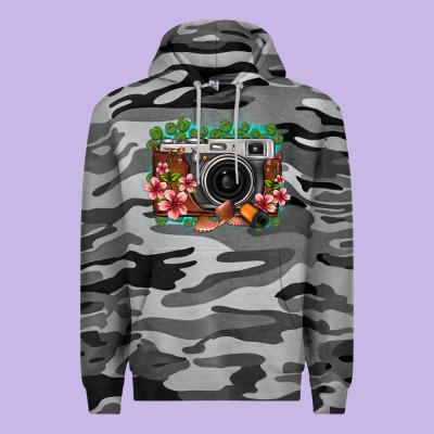 Floral Lotus Leaf Film Roll Vintage Camera Premium Hoodie Designed By Fadigitalartstudio