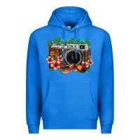 True Royal floral lotus leaf film roll vintage camera Premium Hoodie - FaDigitalArtStudio