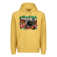 Antique Gold floral lotus leaf film roll vintage camera Premium Hoodie - FaDigitalArtStudio