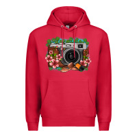 Cardinal floral lotus leaf film roll vintage camera Premium Hoodie - FaDigitalArtStudio