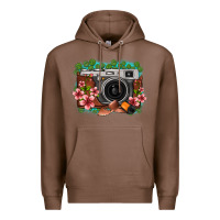 Chestnut floral lotus leaf film roll vintage camera Premium Hoodie - FaDigitalArtStudio