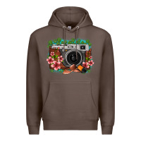 Coffee floral lotus leaf film roll vintage camera Premium Hoodie - FaDigitalArtStudio