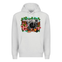 Dove Grey floral lotus leaf film roll vintage camera Premium Hoodie - FaDigitalArtStudio
