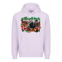 Lilac floral lotus leaf film roll vintage camera Premium Hoodie - FaDigitalArtStudio