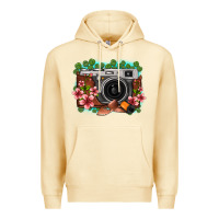 Pina Colada floral lotus leaf film roll vintage camera Premium Hoodie - FaDigitalArtStudio