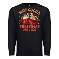 Black hot cocoa and christmas movies Premium Sweatshirt - MaliasSmallBusiness