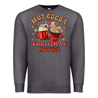 Charcoal Heather hot cocoa and christmas movies Premium Sweatshirt - MaliasSmallBusiness