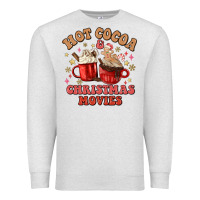 Oatmeal Heather hot cocoa and christmas movies Premium Sweatshirt - MaliasSmallBusiness