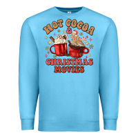 Ocean Blue hot cocoa and christmas movies Premium Sweatshirt - MaliasSmallBusiness