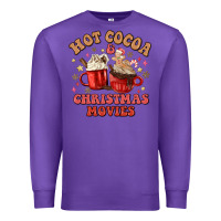 Purple hot cocoa and christmas movies Premium Sweatshirt - MaliasSmallBusiness