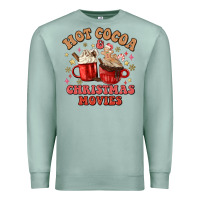 Seafoam hot cocoa and christmas movies Premium Sweatshirt - MaliasSmallBusiness