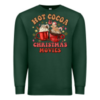 Sports Green hot cocoa and christmas movies Premium Sweatshirt - MaliasSmallBusiness