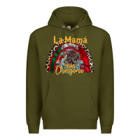 Army Green la mama mas chingona Premium Hoodie - RacoonDesign