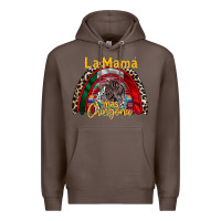 Coffee la mama mas chingona Premium Hoodie - RacoonDesign