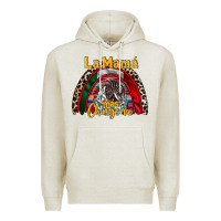 Oatmeal Heather la mama mas chingona Premium Hoodie - RacoonDesign