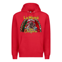 Red la mama mas chingona Premium Hoodie - RacoonDesign