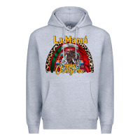 Heather Grey la mama mas chingona Premium Hoodie - RacoonDesign