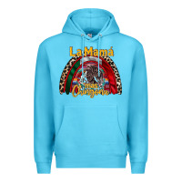Ocean Blue la mama mas chingona Premium Hoodie - RacoonDesign
