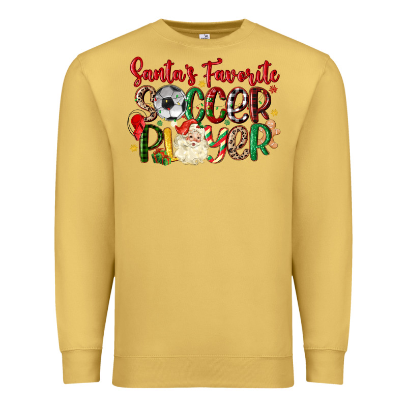 Santas Favorite Soccer Player Premium Sweatshirt by MaliasSmallBusiness | Teevron
