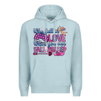 Blue Mist why fall in love when you can fall asleep Premium Hoodie - OliviaCreatesArt