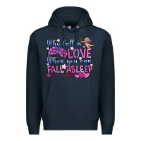 Navy why fall in love when you can fall asleep Premium Hoodie - OliviaCreatesArt