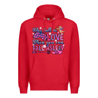 Red why fall in love when you can fall asleep Premium Hoodie - OliviaCreatesArt