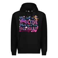 Black why fall in love when you can fall asleep Premium Hoodie - OliviaCreatesArt