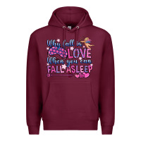 Burgundy why fall in love when you can fall asleep Premium Hoodie - OliviaCreatesArt